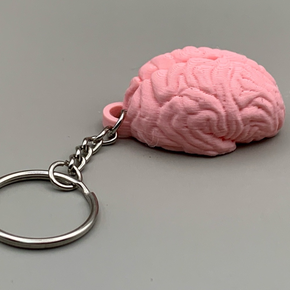Pink Brain Keychain
